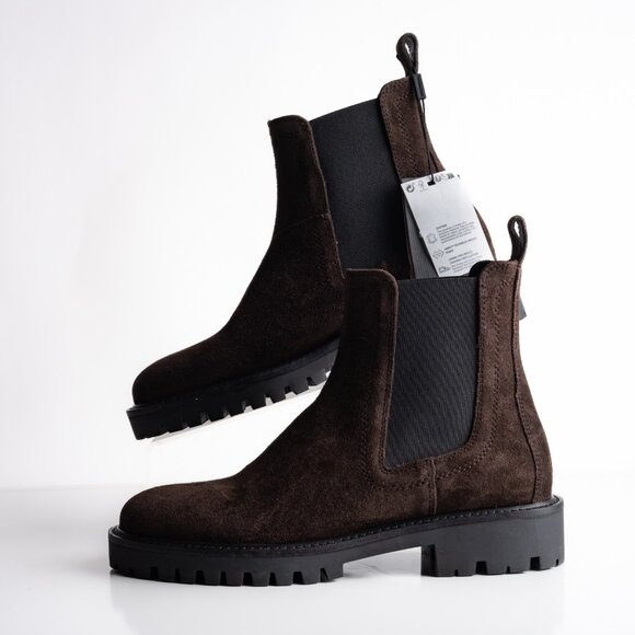 Massimo Dutti Womens Suede Ankle Boots Dark Brown US 6.5 EU 37 NWT 1104/450 - Picture 5 of 8